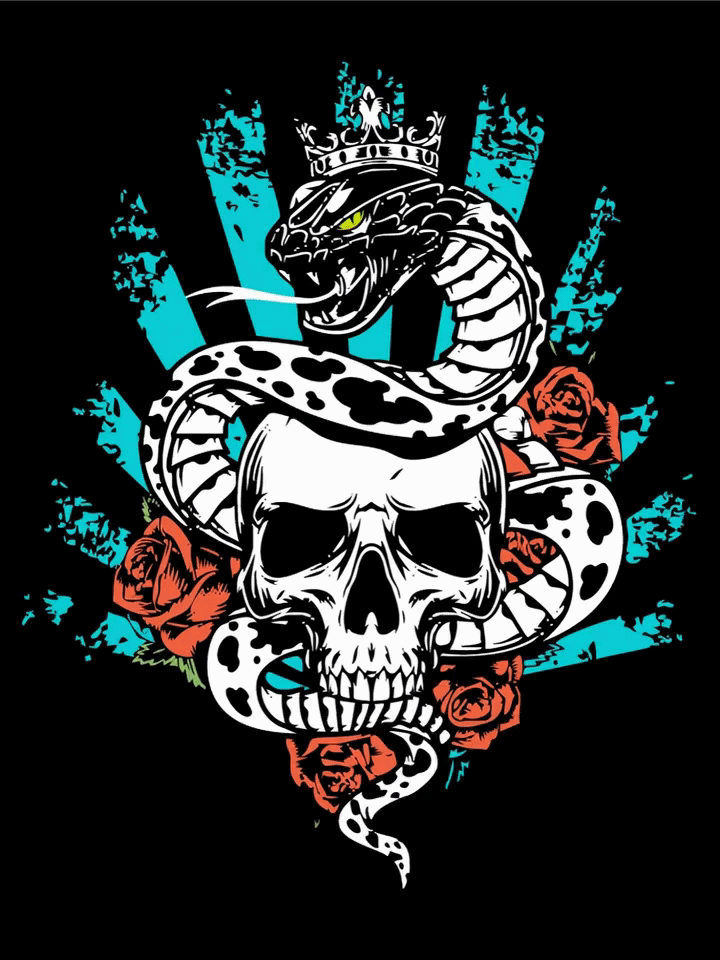 SKITT Freestyle koloběžka Venom Teal detail grafiky desky animace